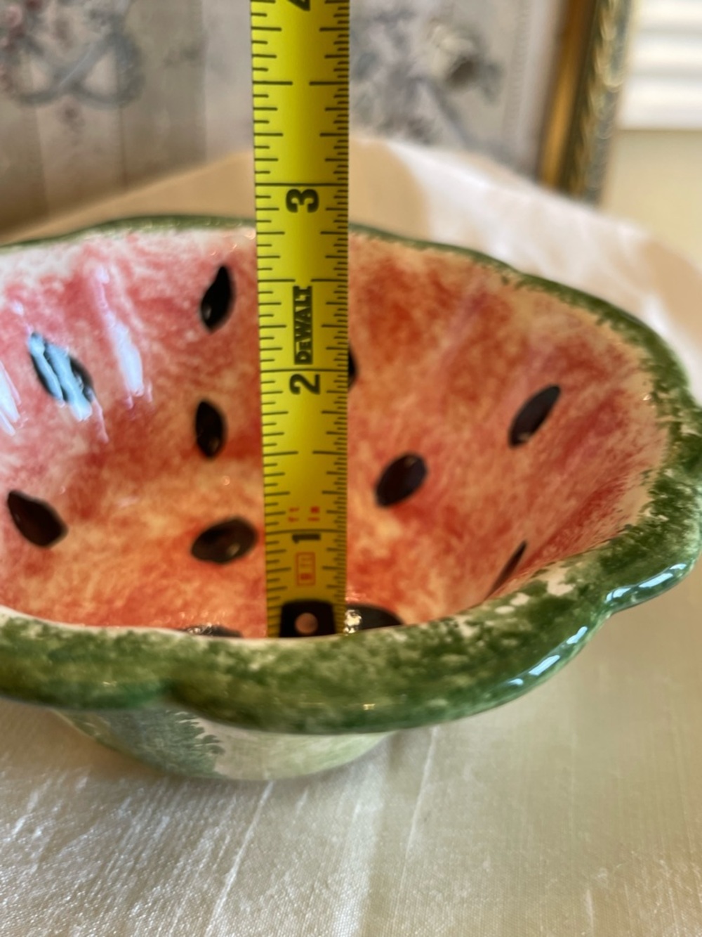 Watermelon Serving Set – Hand Painted Bowl & Plate – Summer Kitchen Decor - Picture 10 of 10
